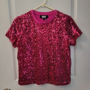 DKNY Pink Sequin T-Shirt